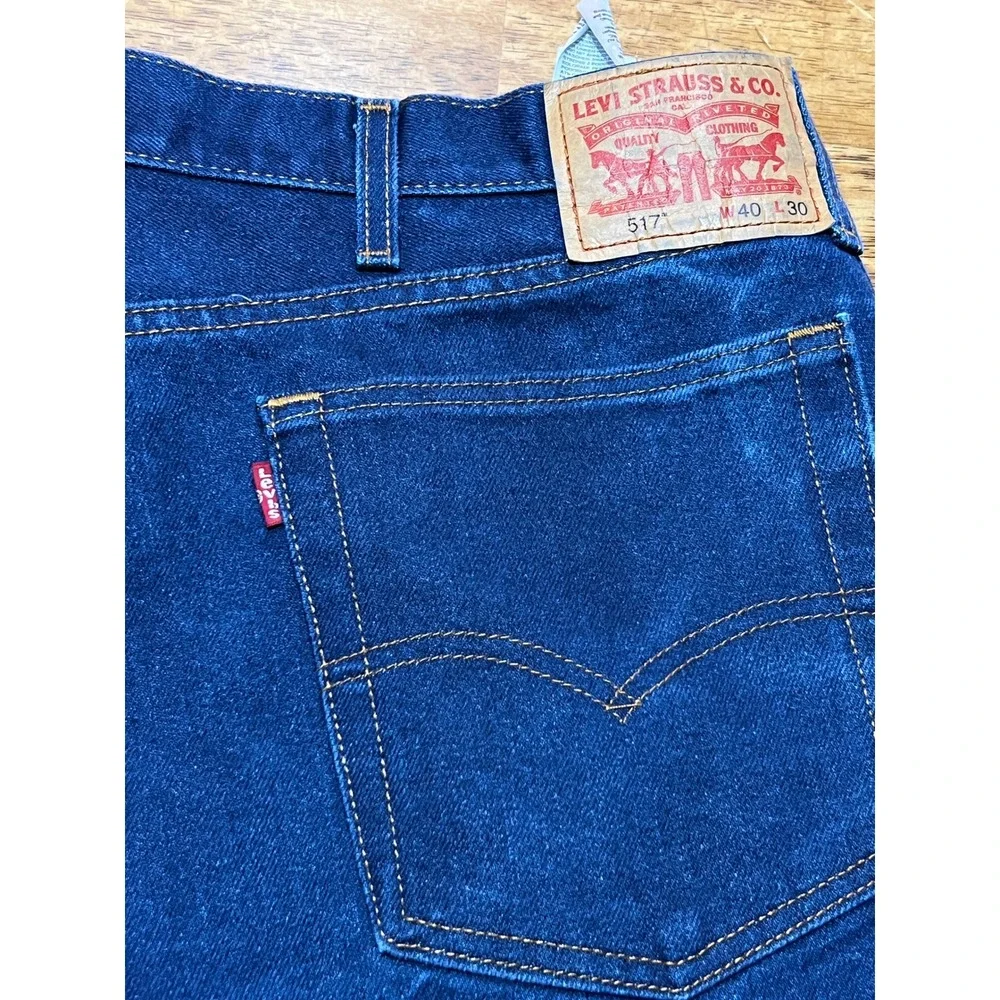 Levis 517 Bootcut Jeans Mens 40x30 Regular Indigo Flex Permanent Crease Cowboy
